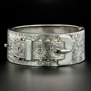 Victorian Silver Buckle Bangle, Circa 1885  - 2