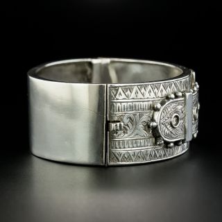 Victorian Silver Buckle Bangle, Circa 1885 