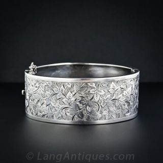 Victorian Silver Bangle Bracelet