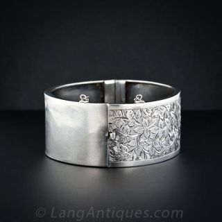 Victorian Silver Engraved Bracelet, Birmingham 1882-83