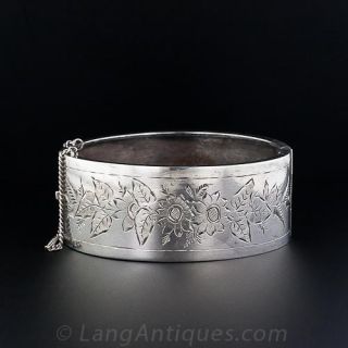 Victorian Silver Engraved Bracelet