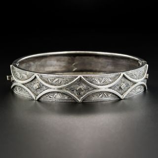 Victorian Silver Hinged Bangle Bracelet