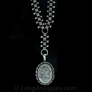 Victorian Silver Locket and Chain