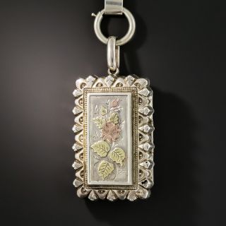 Victorian Silver Locket Necklace