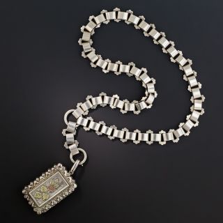 Victorian Silver Locket Necklace