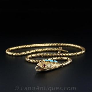 Victorian Snake Necklace in Fitted Box