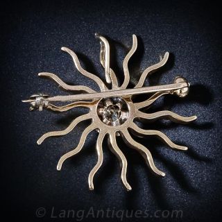 Victorian Starburst Brooch with Diamond 