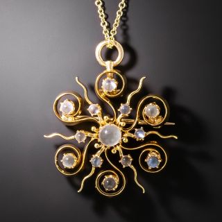 Victorian Starburst Moonstone Pendant/Brooch - 2