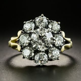 Victorian Style 1.13 Carat Diamond Cluster Ring  - 2