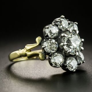 Victorian Style 1.13 Carat Diamond Cluster Ring 
