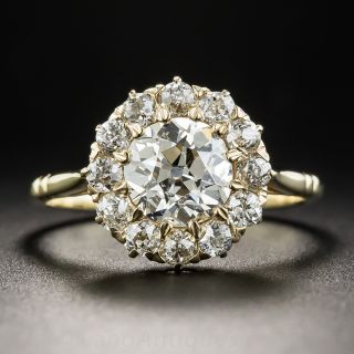 Victorian Style 1.29 Carat Diamond Halo Ring - GIA I SI2  - 2
