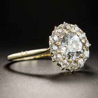 Victorian Style 1.29 Carat Diamond Halo Ring - GIA I SI2 