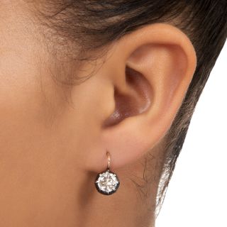 Victorian Style 2.34 Carat Diamond Drop Earrings - GIA 