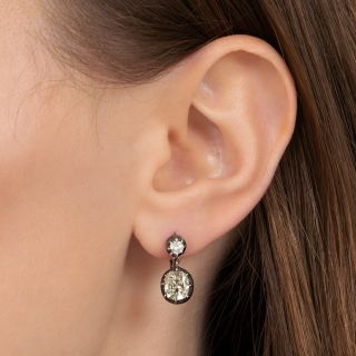 Victorian Style 2.79 Carat Total Weight Diamond Dangle Earrings