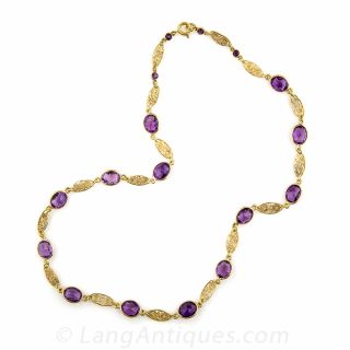 Victorian Style Amethyst Necklace