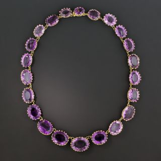 Victorian Style Amethyst Riviere Necklace
