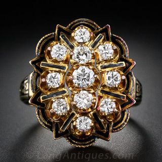 Victorian Style Diamond Cluster Ring