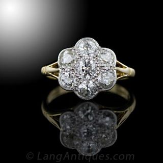 Victorian Diamond Cluster Ring