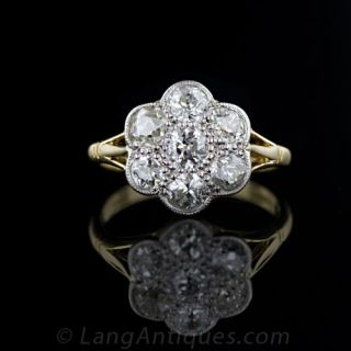 Victorian Style Diamond Cluster Ring