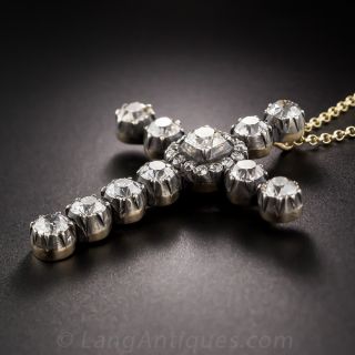 Victorian Style Diamond Cross Pendant