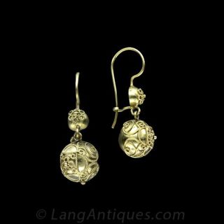 Victorian Style Etruscan Revival Earrings