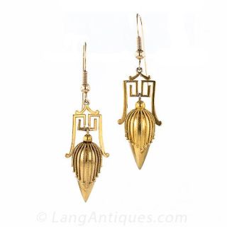 Victorian Style Etruscan Revival Earrings
