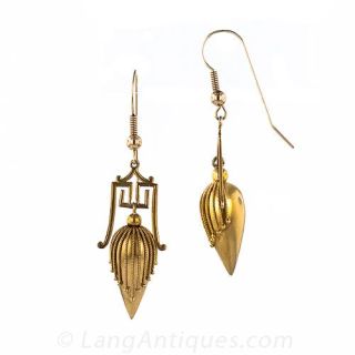 Victorian Style Etruscan Revival Earrings