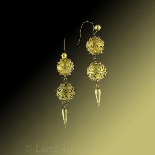 Victorian Style Etruscan Revival Earrings
