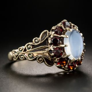 Victorian Style Garnet and Moonstone Ring