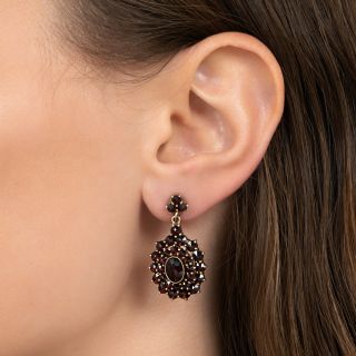 Victorian Style Garnet Dangle Earrings