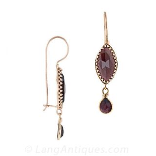 Victorian Style Garnet Earrings