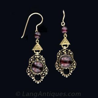 Victorian Style Garnet Earrings
