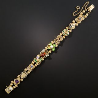 Victorian Style Gem-Set and Enamel Slide Bracelet - 4