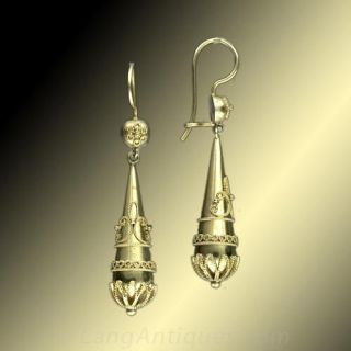 Victorian Style Long Drop Earrings