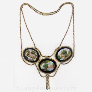 Victorian Style Micro Mosiac Necklace