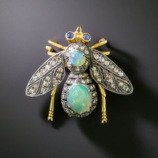 Victorian-Style Opal and Diamond Articulated Bee - 3