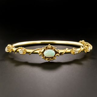 Victorian-Style Opal and Diamond Bangle Bracelet - 2