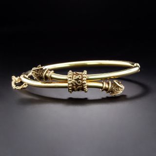 Victorian-Style Rams Head Bangle Bracelet - 2