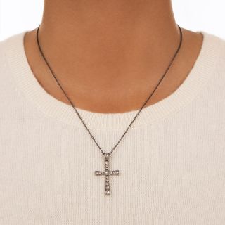 Victorian-Style Rose-Cut Diamond Cross
