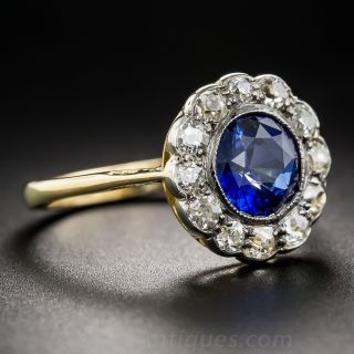 Victorian Style Sapphire and Diamond Ring