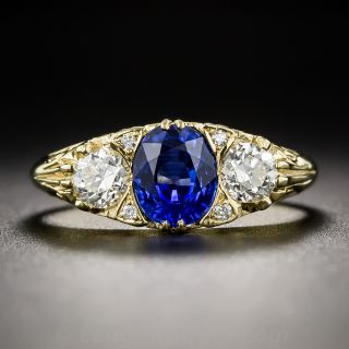 Victorian Style Sapphire and Diamond Ring