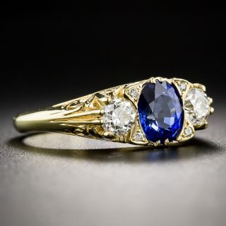 Victorian Style Sapphire and Diamond Ring