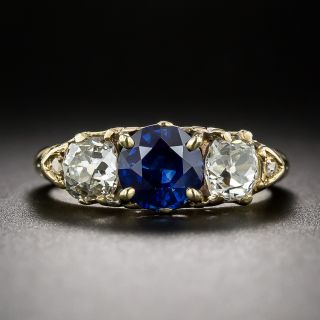 Victorian Style Sapphire and Diamond Ring