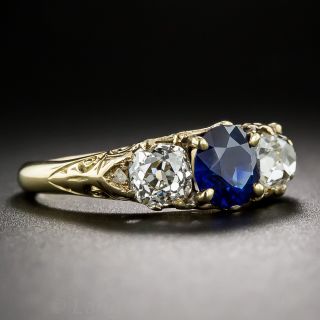 Victorian Style Sapphire and Diamond Ring