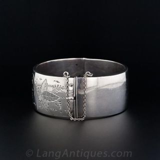 Victorian Style Silver Bangle Bracelet, Birmingham 1965-66