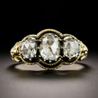 Victorian-Style Three-Stone Rose-Cut Diamond Ring - 3