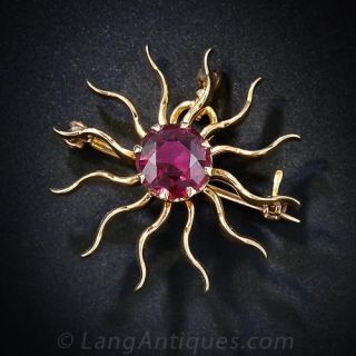 Victorian Sunburst Brooch