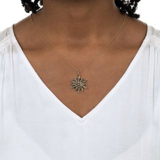 Victorian Sunburst Seed Pearl Pendant