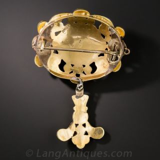 Victorian Swiss Enamel and Pearl Pin