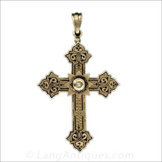Victorian Taille d'Epargné Enamel Cross